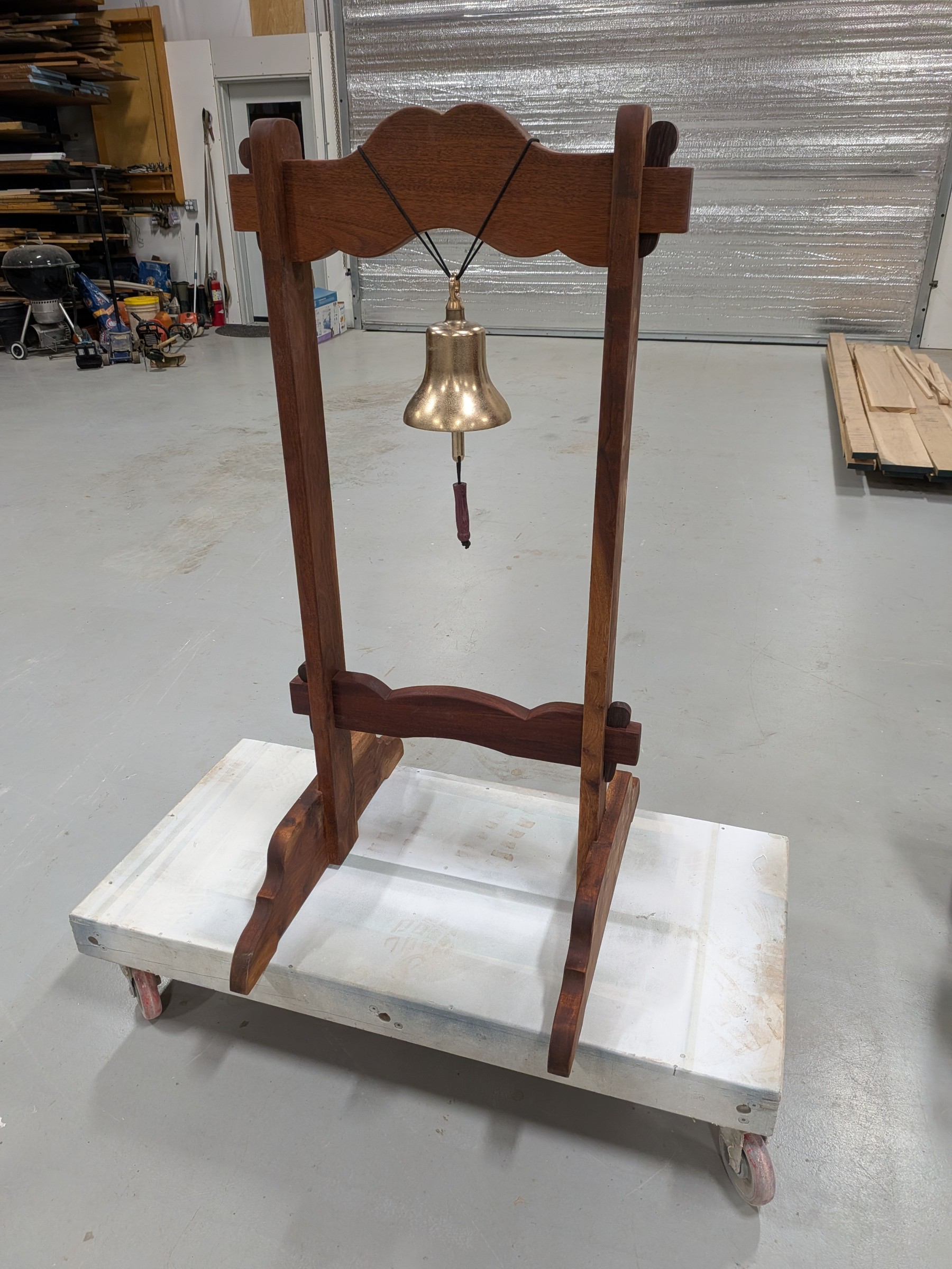 The final bell assembled in the stand